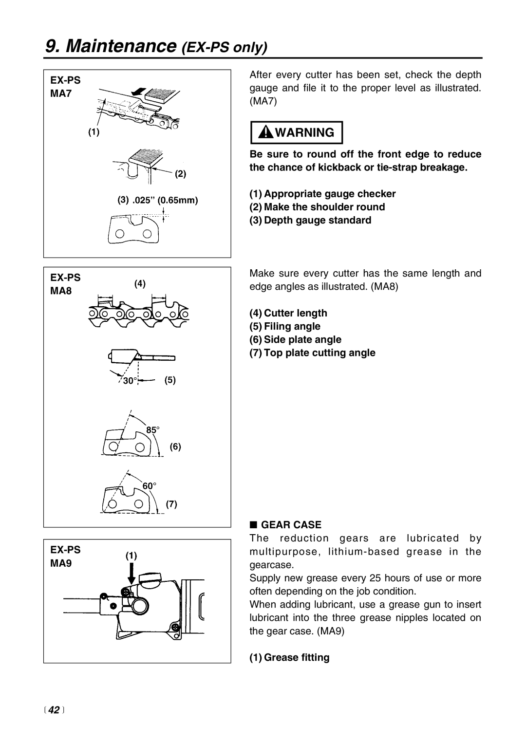 RedMax EX-BC manual EX-PS MA7 MA8 MA9,  42  