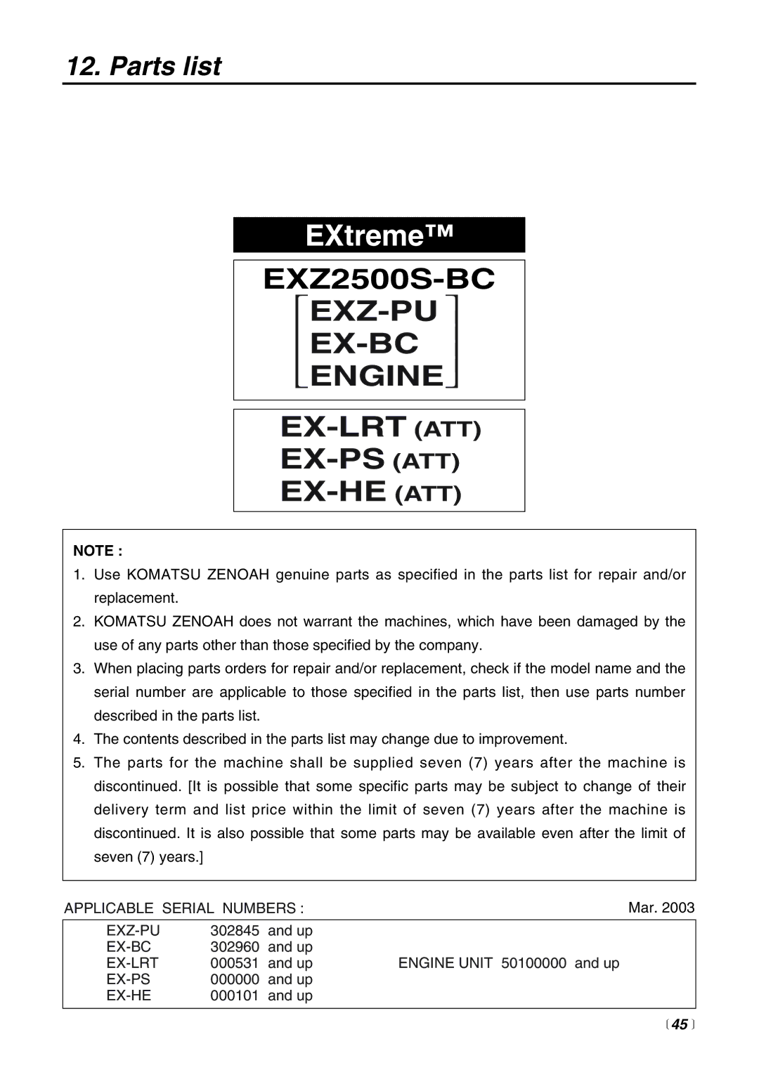 RedMax EX-BC manual Ex-Lrt Att Ex-Ps Att Ex-He Att, Parts list 