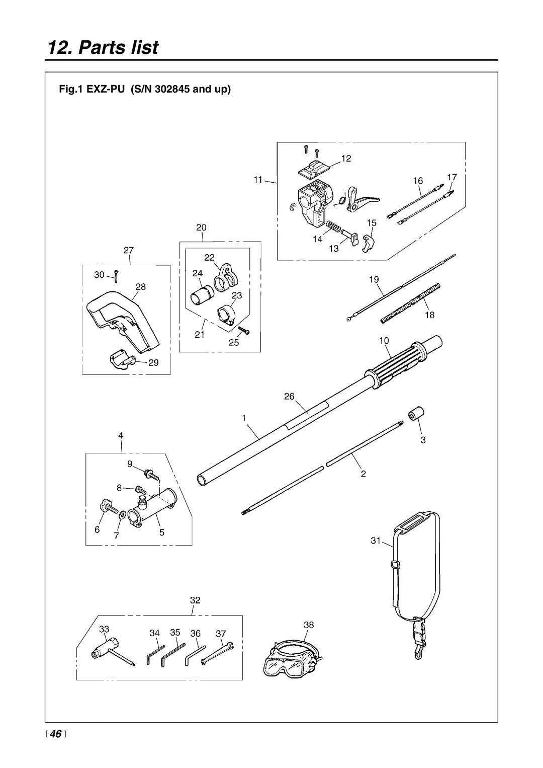 RedMax EX-BC manual EXZ-PU S/N 302845 and up,  46  