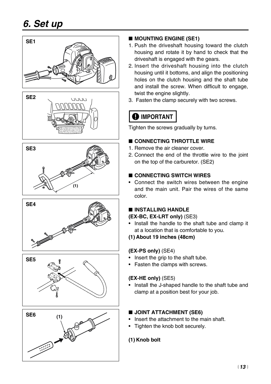RedMax EX-BC manual Set up,  13  