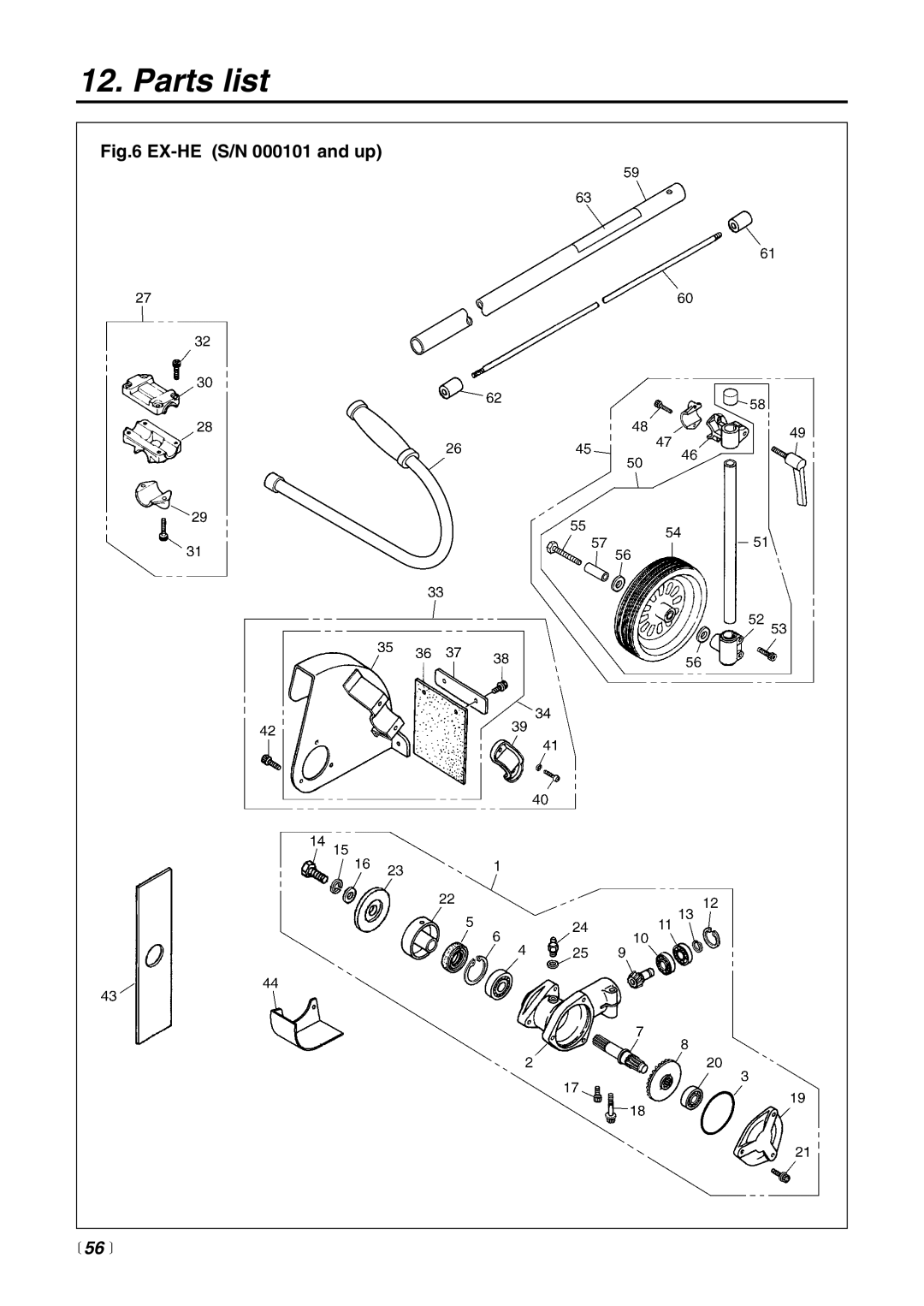 RedMax EXZ-PU, EX2-BC, EX-PS, EX-LRT manual EX-HE S/N 000101 and up,  56  