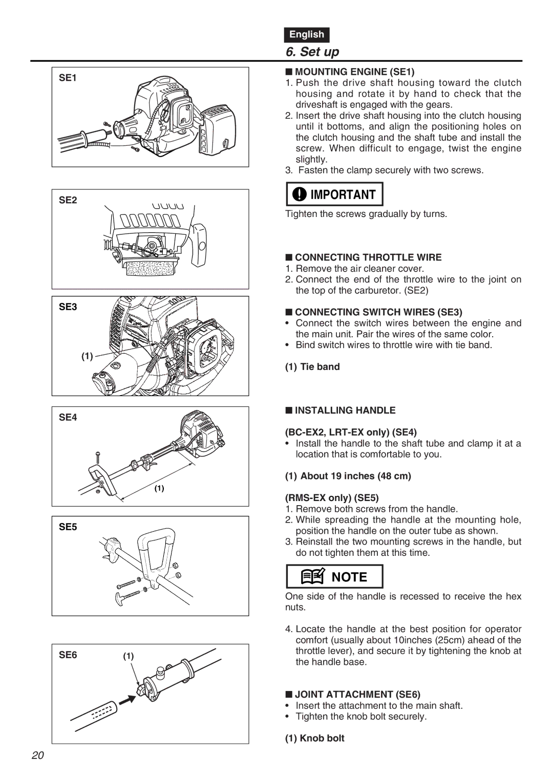 RedMax EXZ2401S-PH-CA manual Set up 