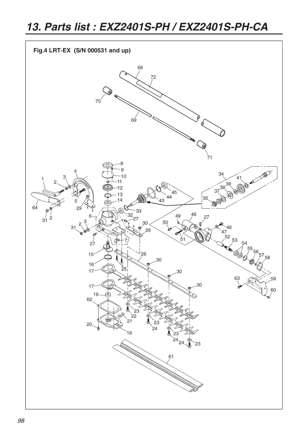 RedMax EXZ2401S-PH-CA manual LRT-EX S/N 000531 and up 