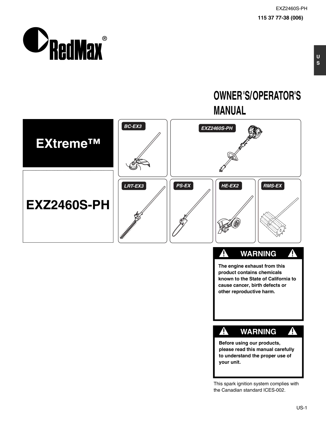 RedMax EXZ2460S-PH manual 