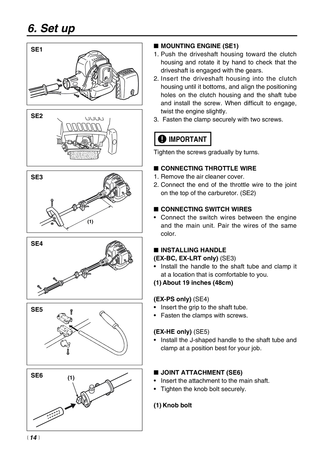 RedMax EXZ2500S-BC manual Set up 