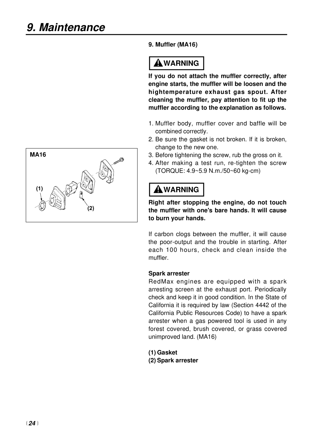 RedMax G2500TS manual Gasket Spark arrester 