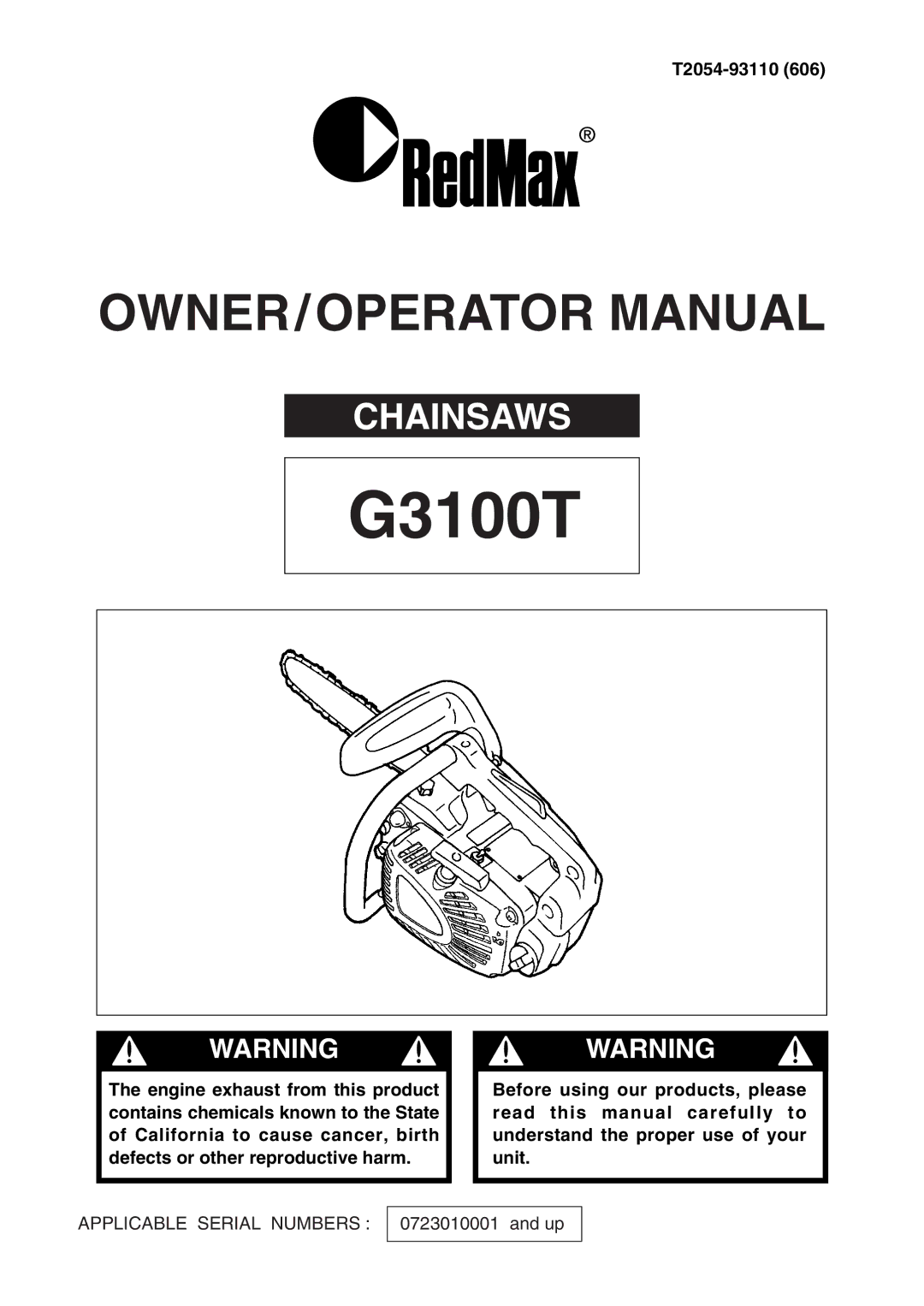 RedMax G3100T manual 