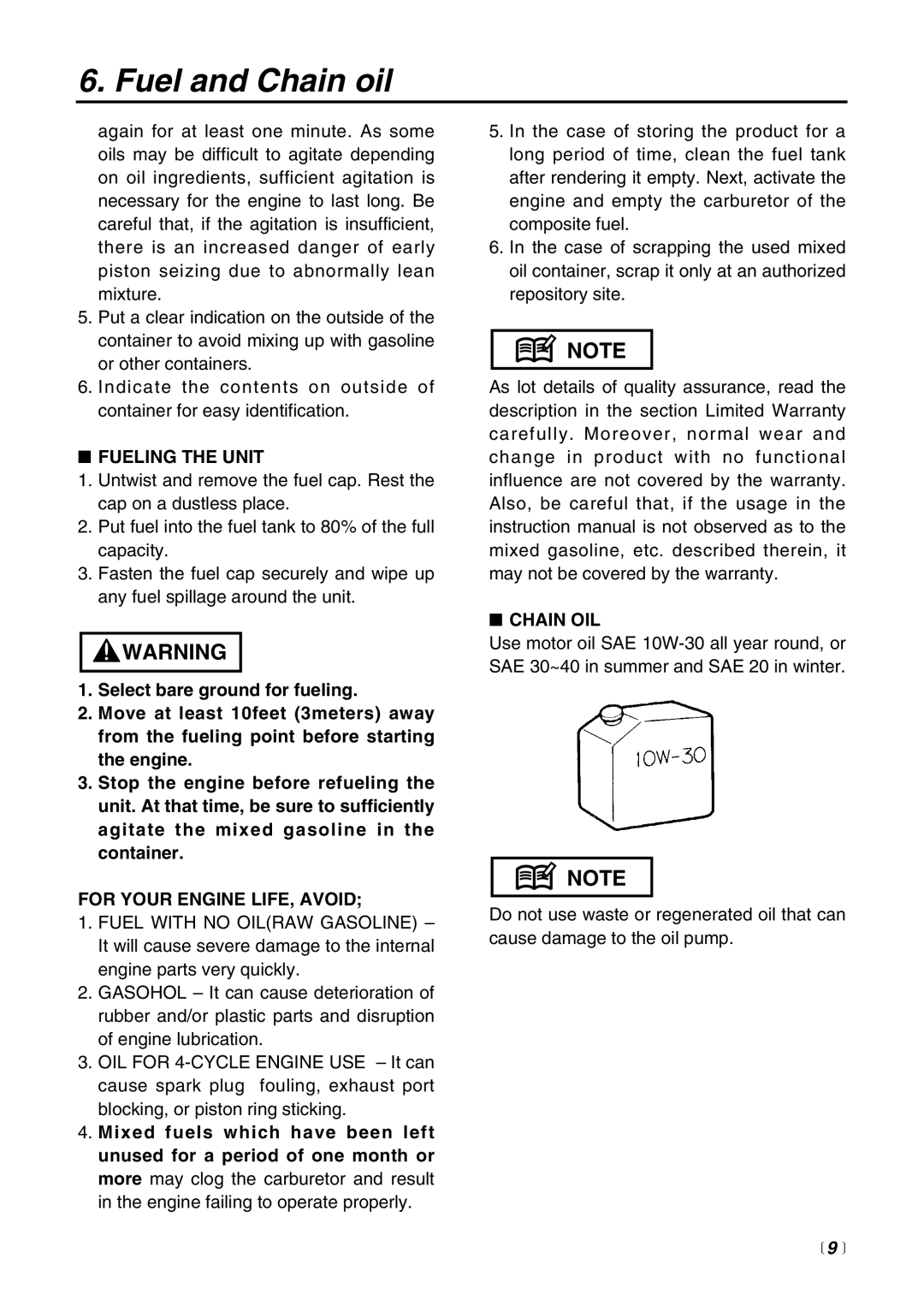 RedMax G3100T manual Fueling the Unit, For Your Engine LIFE, Avoid, Chain OIL 