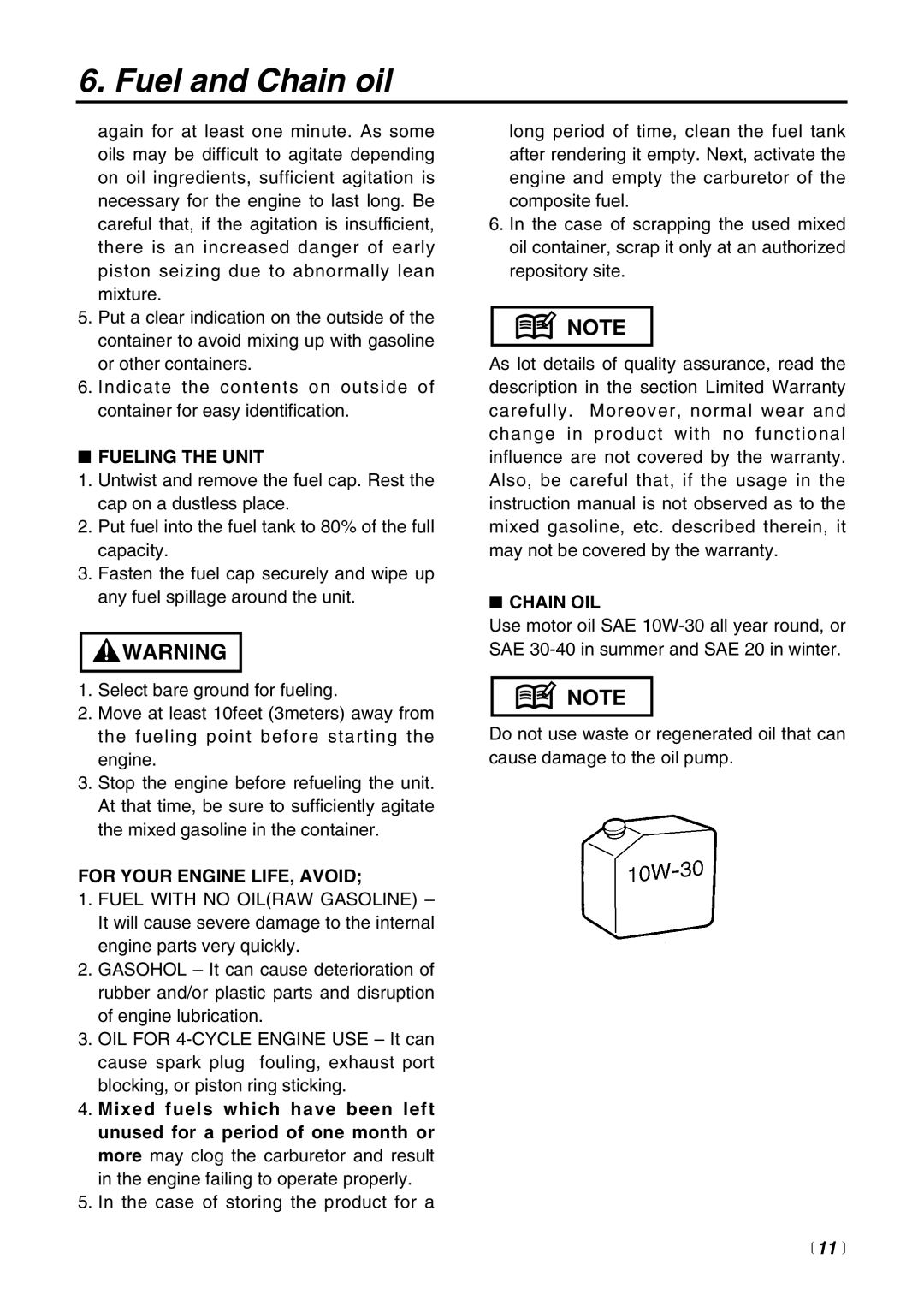 RedMax G3800AVS manual Fueling the Unit, For Your Engine LIFE, Avoid, Chain OIL 