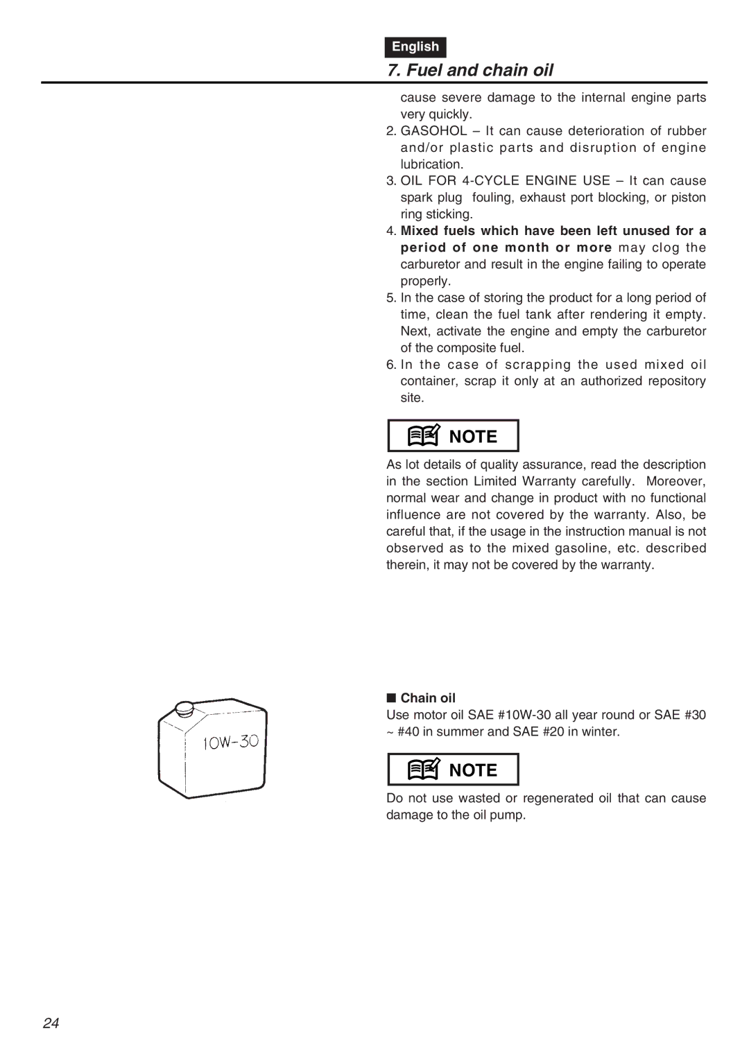 RedMax G5000AVS manual Chain oil 