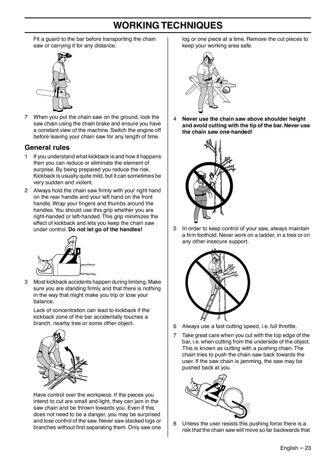 RedMax G5300 manual General rules 