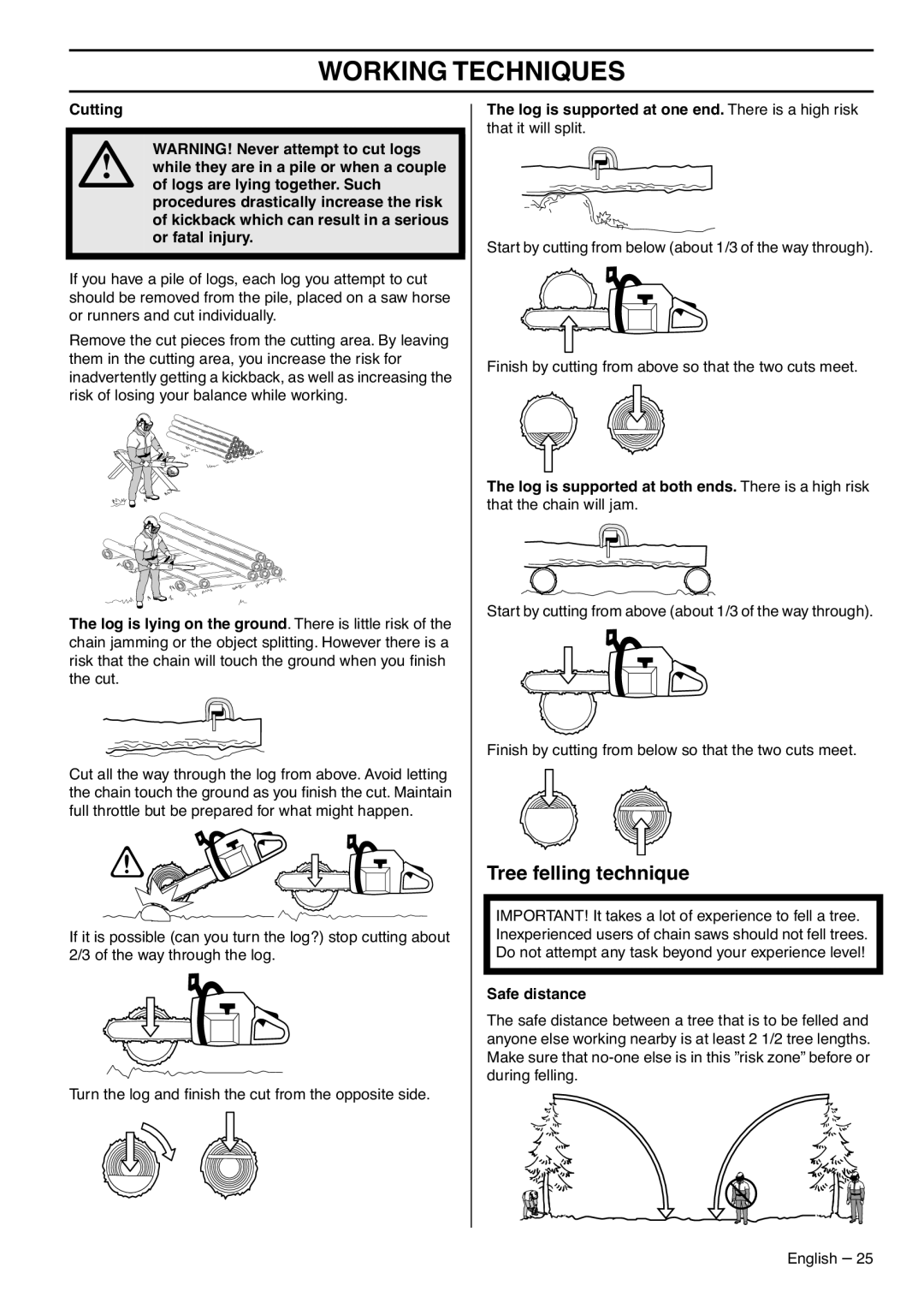 RedMax G5300 manual Tree felling technique, Safe distance 