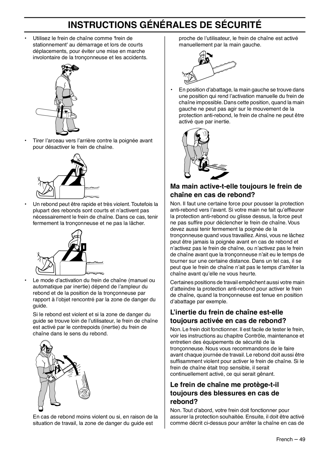 RedMax G5300 manual Instructions Générales DE Sécurité 