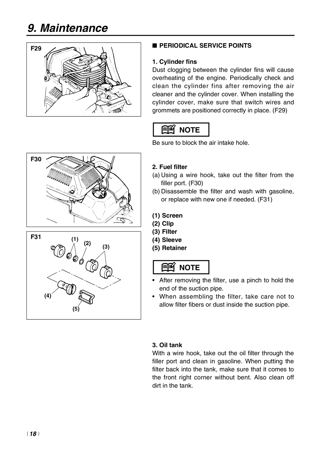 RedMax G621AVS manual Periodical Service Points 