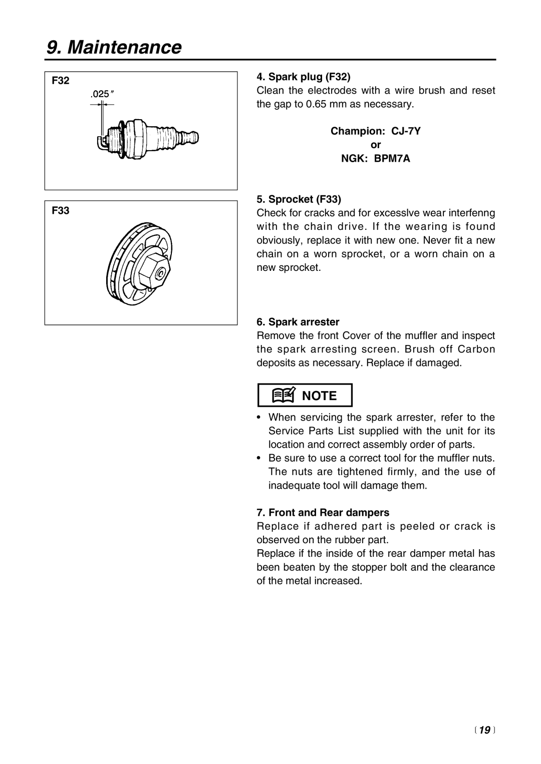 RedMax G621AVS manual NGK BPM7A 