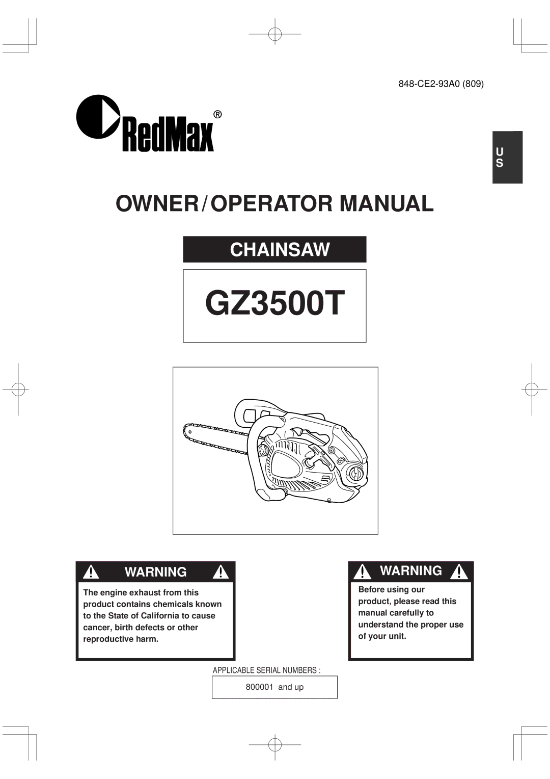 RedMax GZ3500T manual 