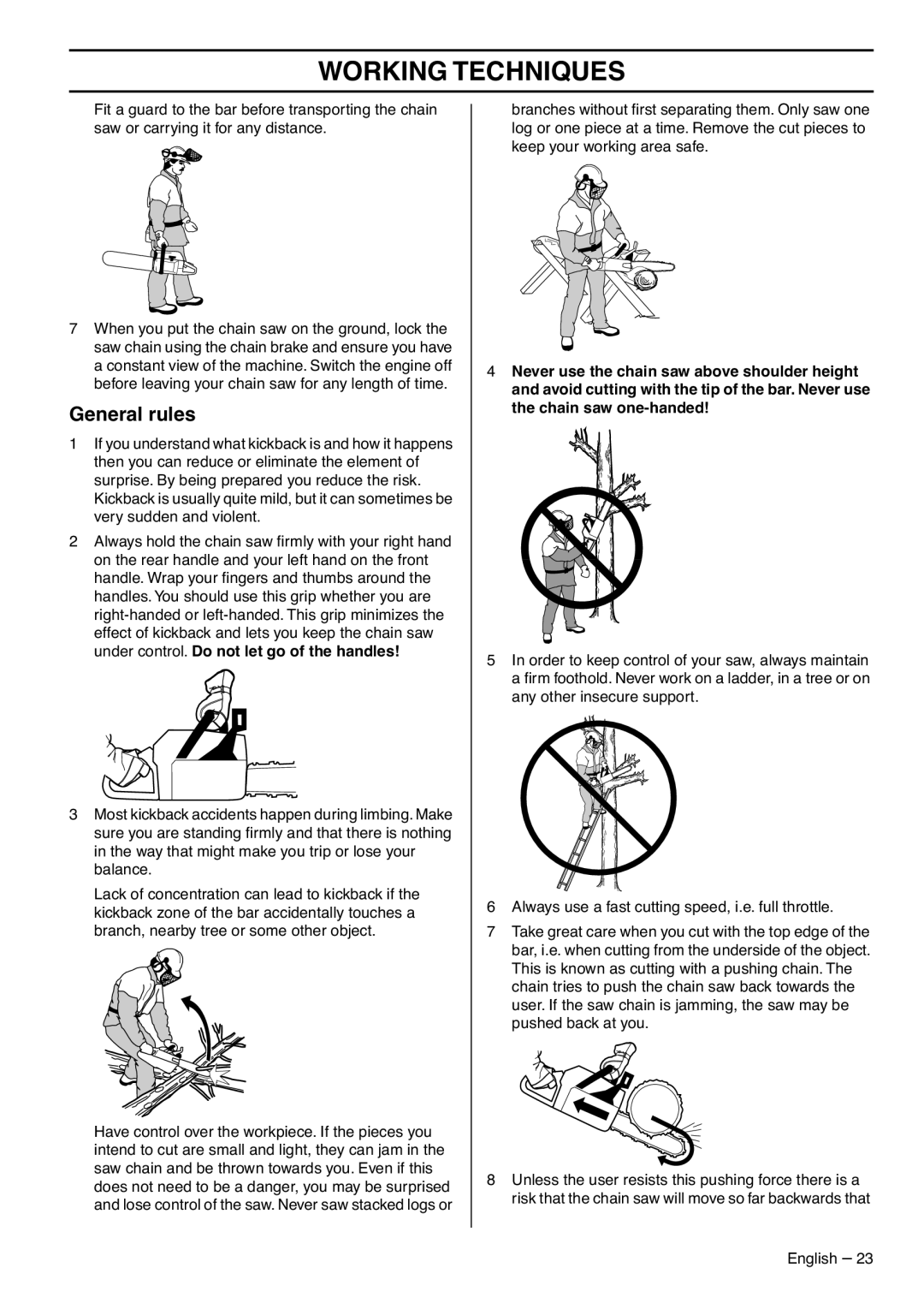 RedMax GZ7000 manual General rules 