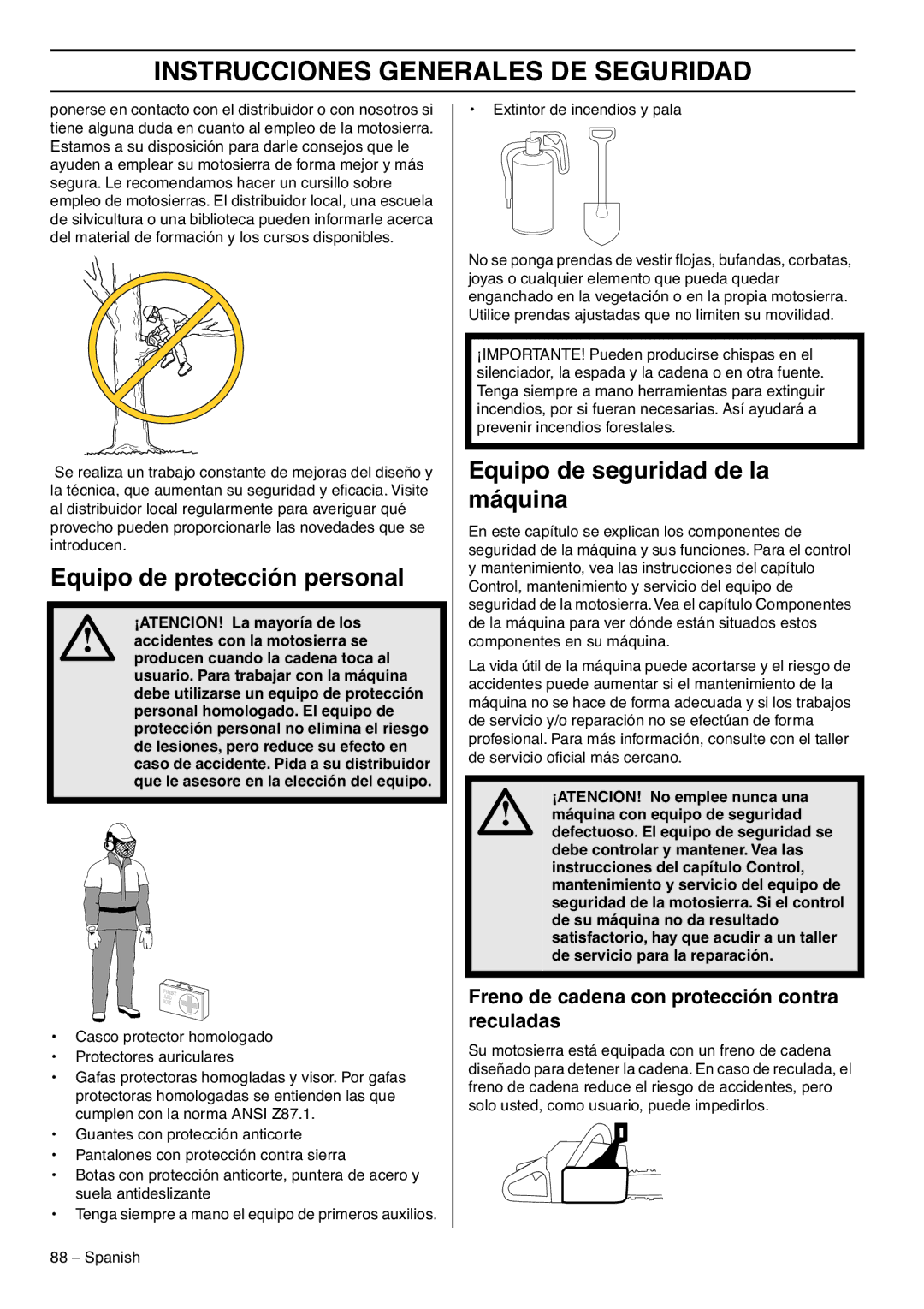 RedMax GZ7000 manual Equipo de protección personal, Equipo de seguridad de la máquina 