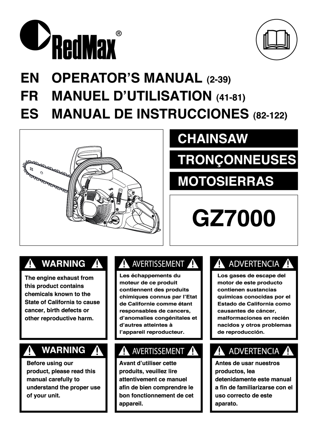RedMax GZ7000 manual 