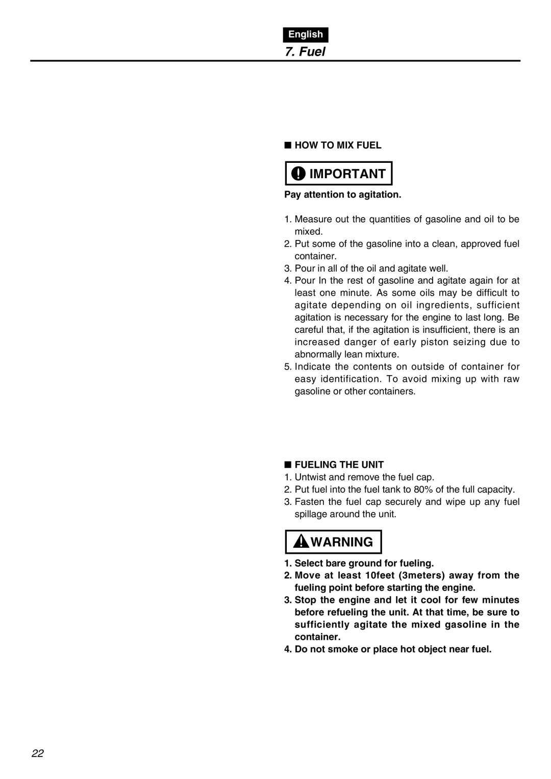 RedMax HBZ2601-CA manual HOW to MIX Fuel, Pay attention to agitation, Fueling the Unit 