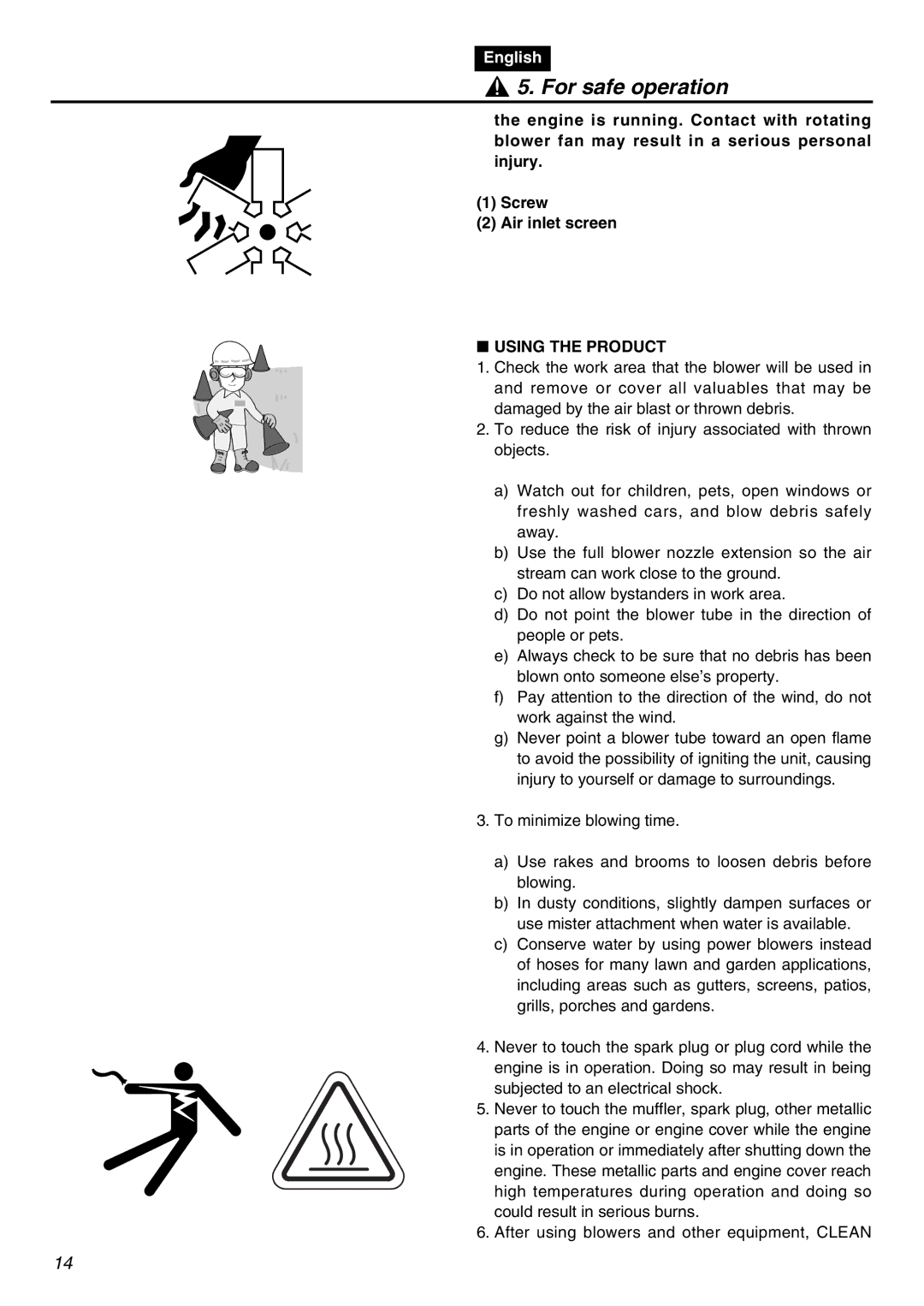 RedMax HBZ2601 manual Using the Product 