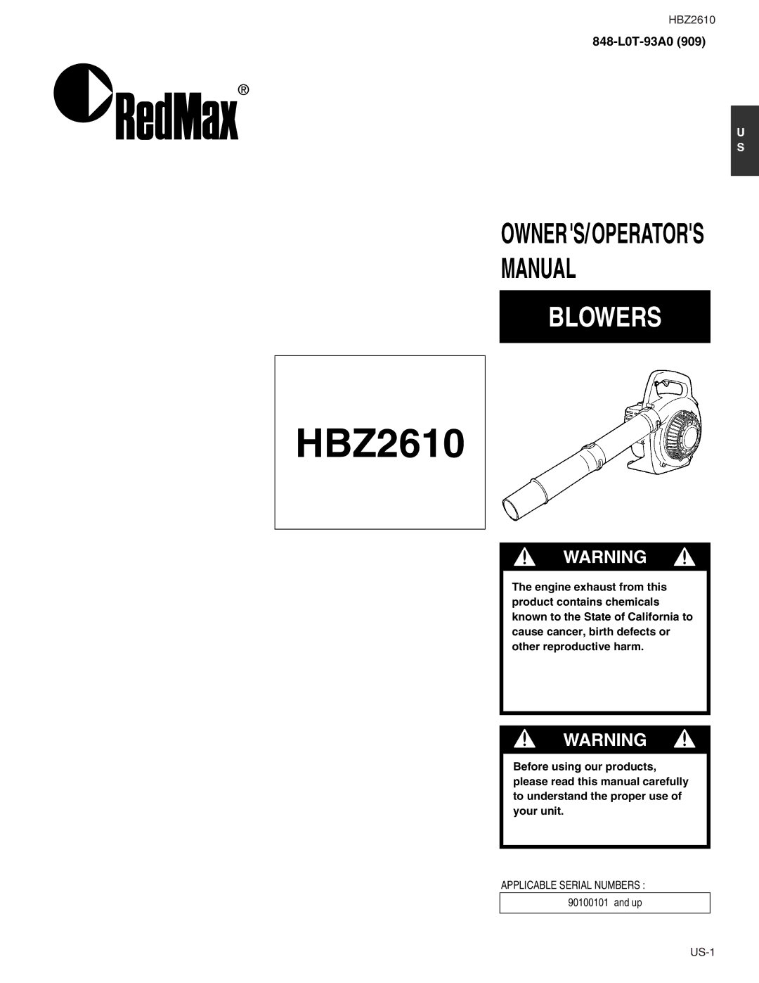 RedMax HBZ2610 manual 