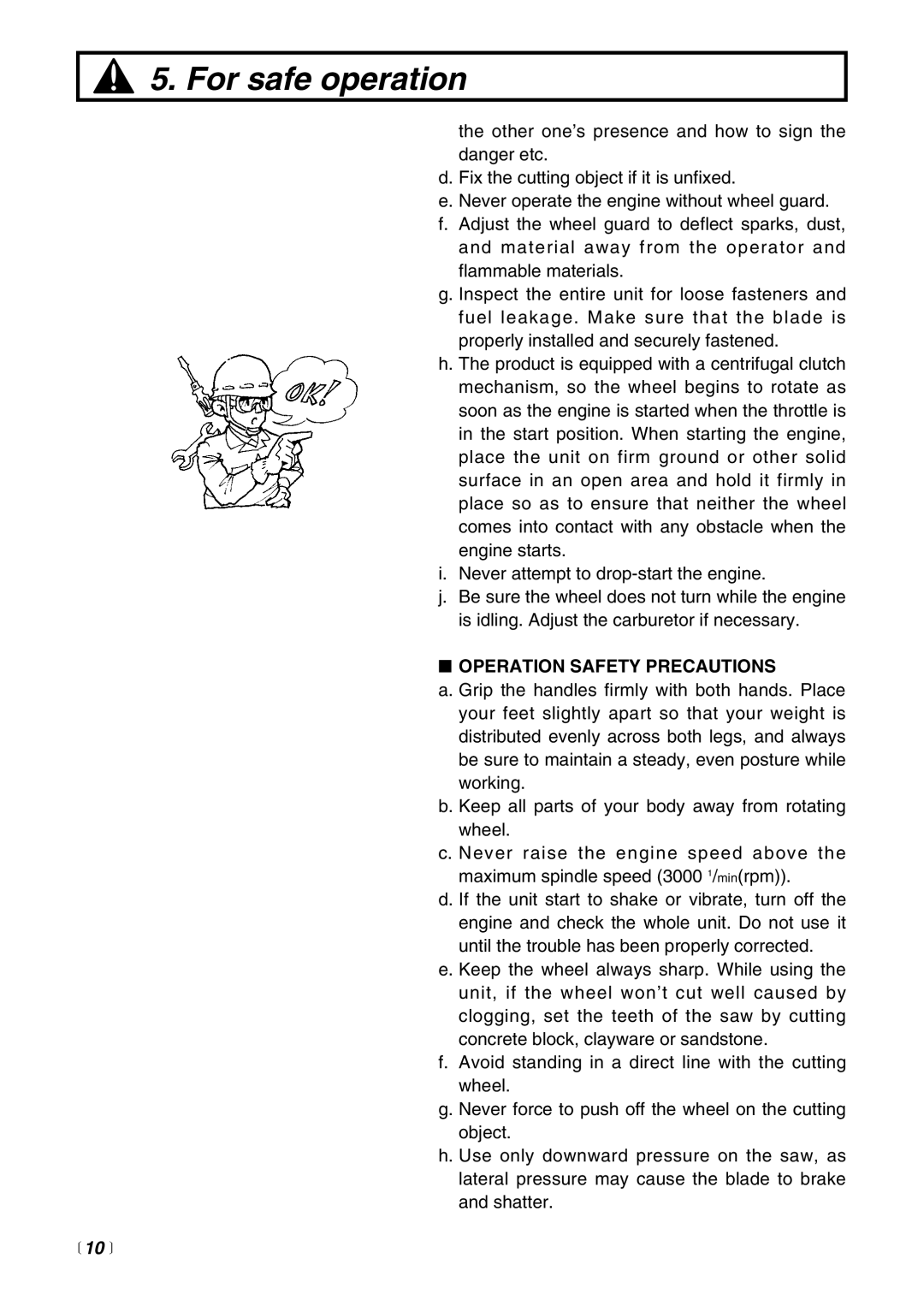 RedMax HC510DV manual Operation Safety Precautions,  10  