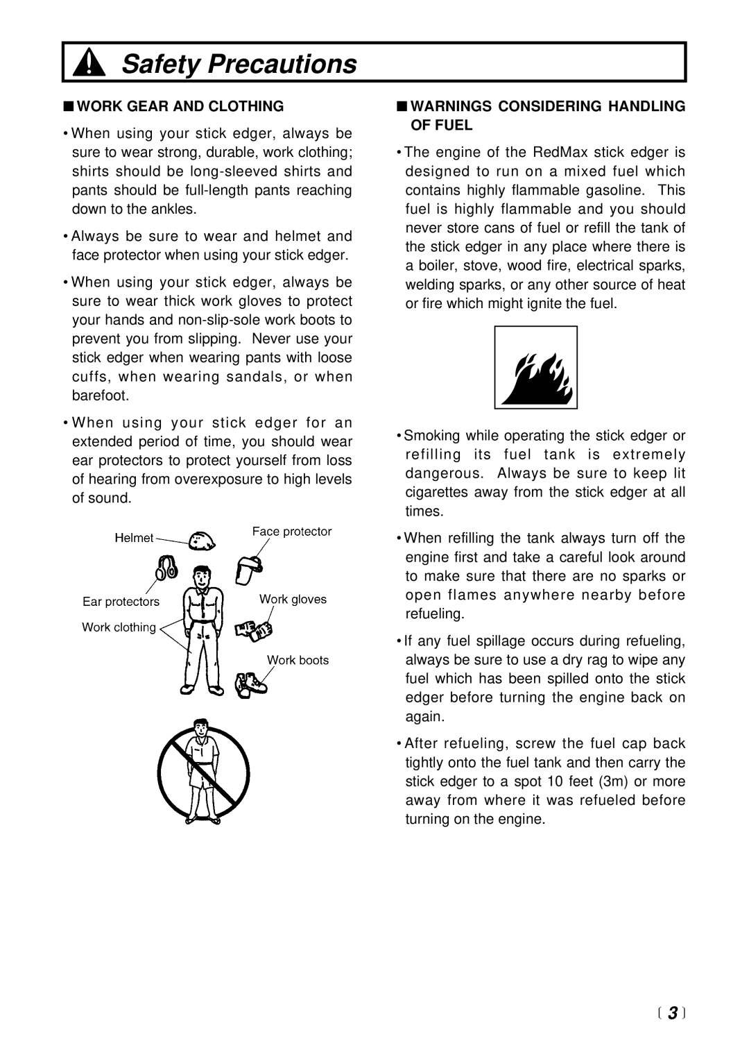 RedMax HE2601 manual  3 , Work Gear and Clothing 