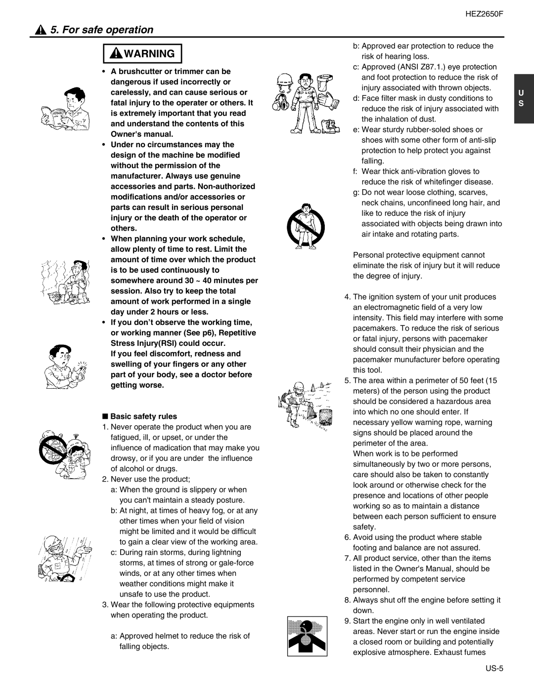 RedMax HEZ2650F manual For safe operation 