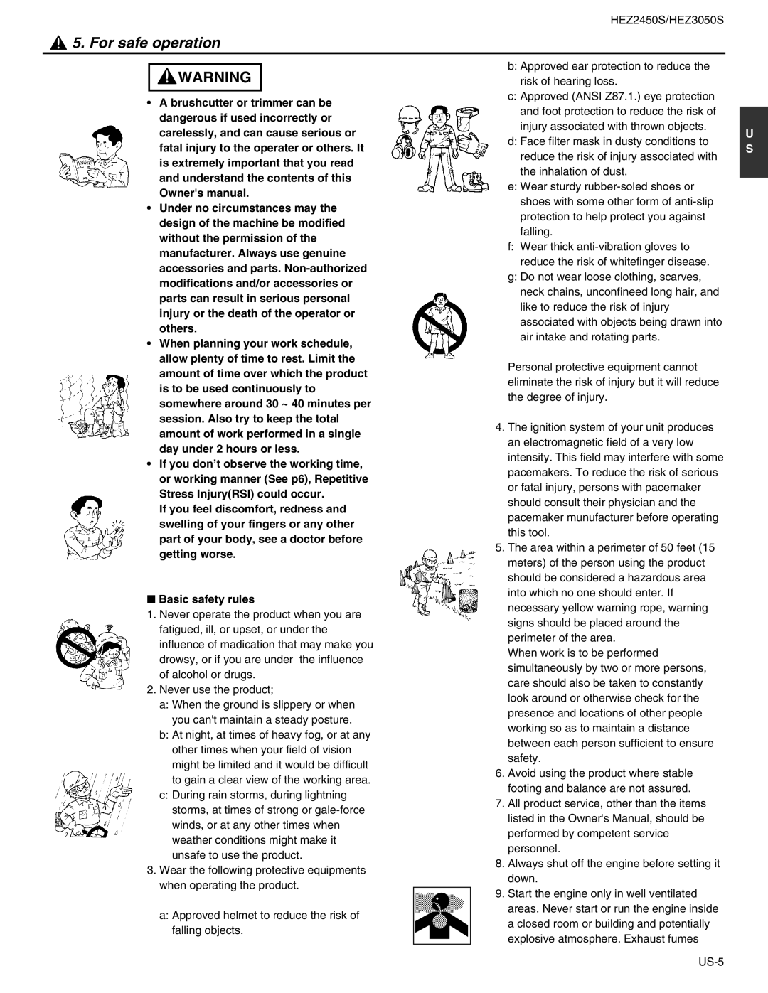 RedMax HEZ2450S, HEZ3050S manual For safe operation 