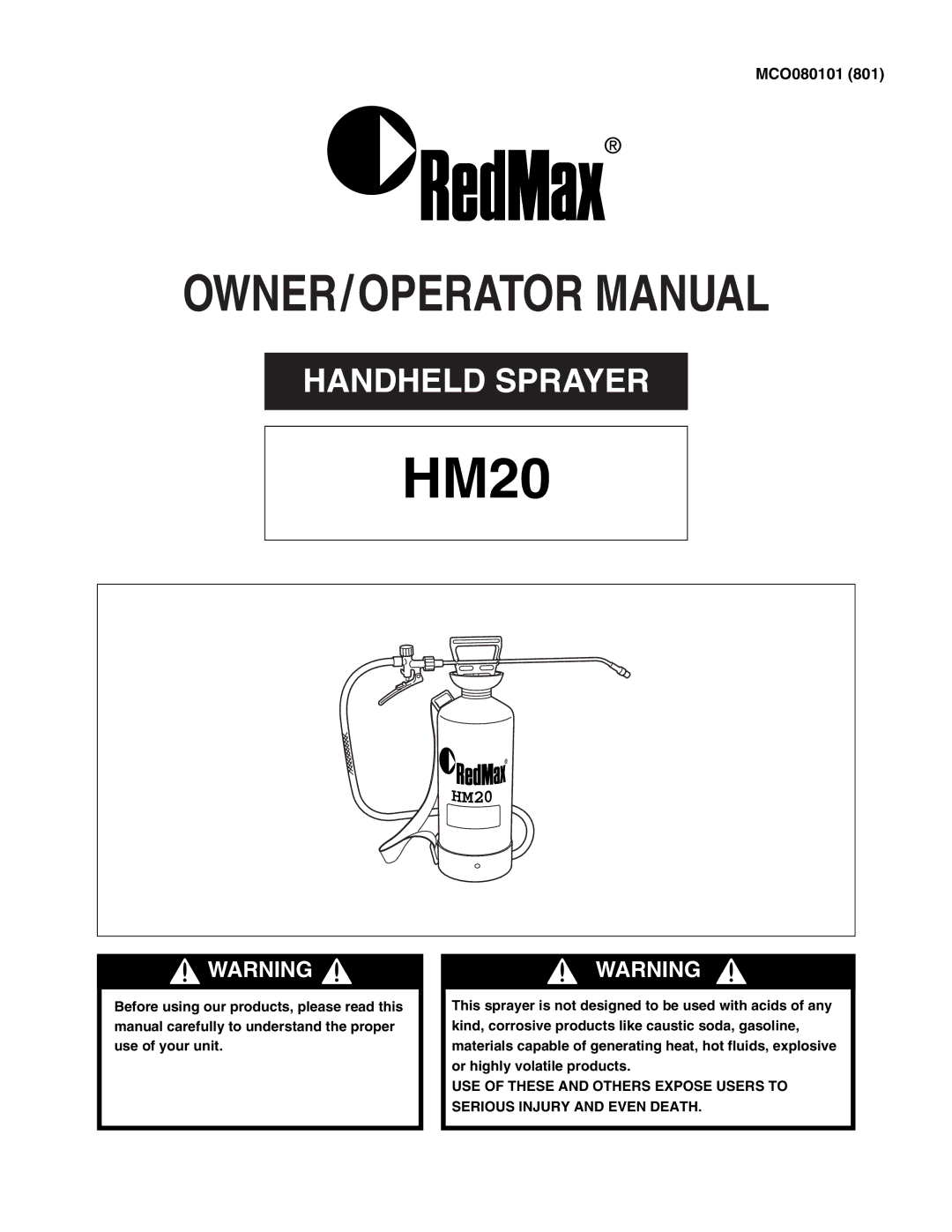 RedMax HM20 manual 