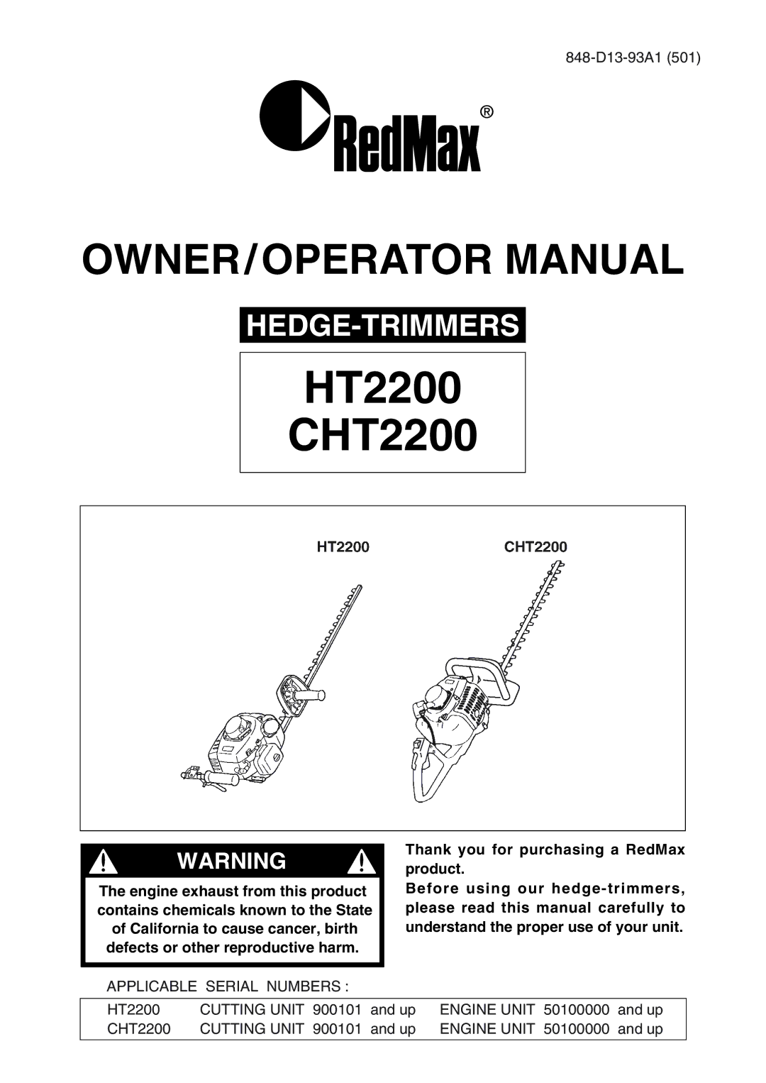 RedMax manual HT2200 CHT2200 