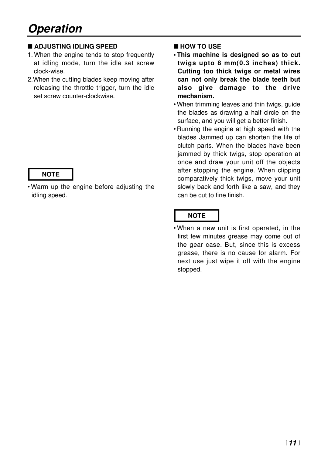 RedMax HT2300A, CHT2300L, CHT2300B manual Adjusting Idling Speed, HOW to USE 