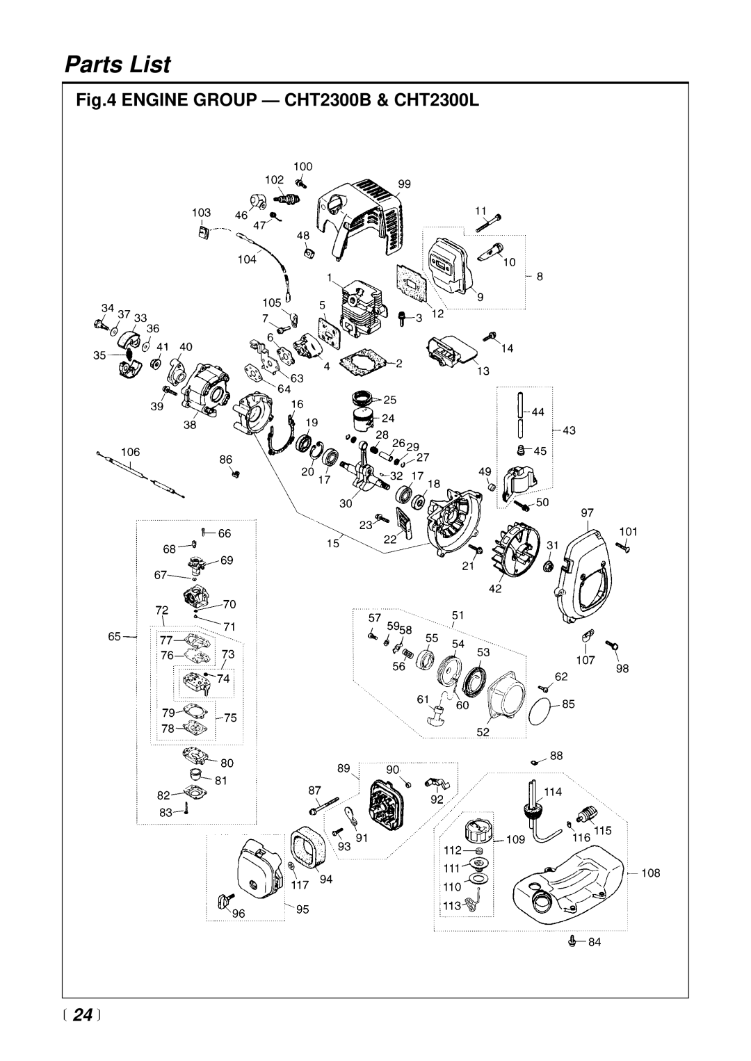 RedMax CHT2300L, HT2300A, CHT2300B manual  24  