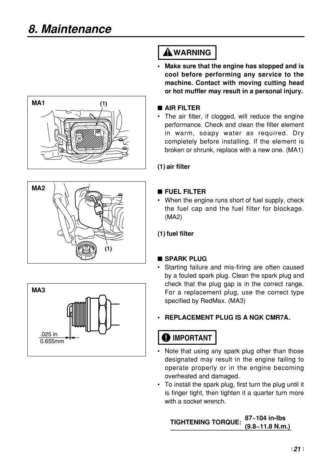 RedMax CHTZ2400 manual  21  