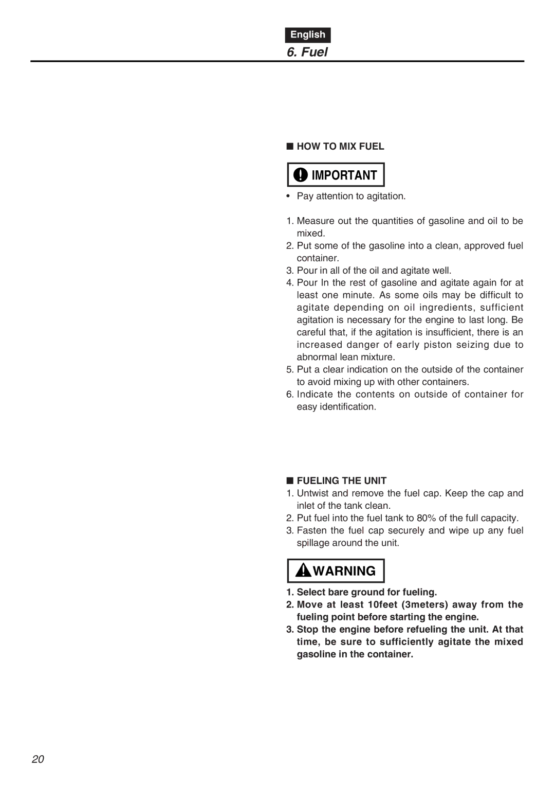 RedMax CHTZ2401-CA, CHTZ2401L-CA manual HOW to MIX Fuel, Fueling the Unit 