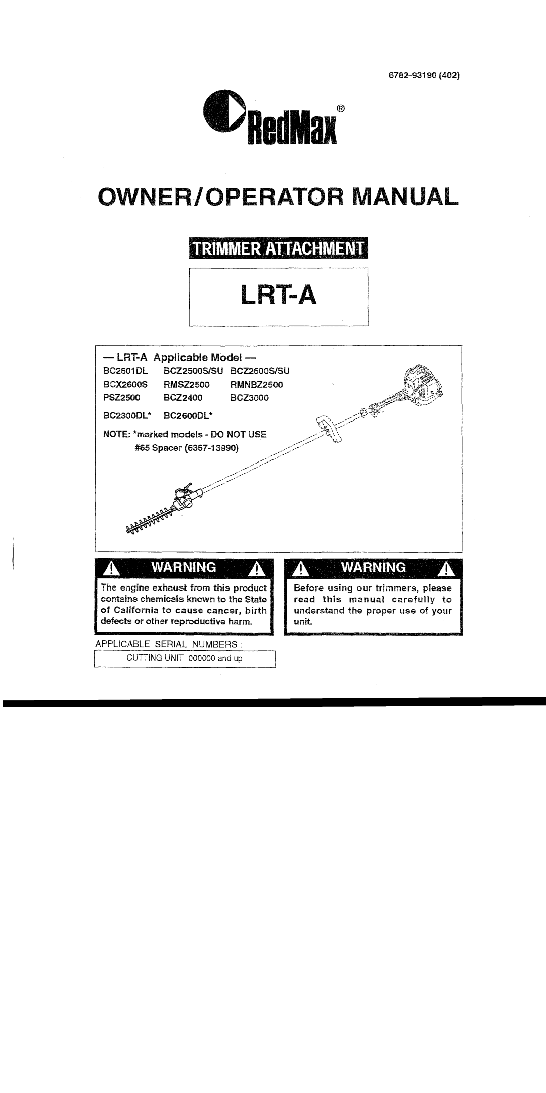 RedMax LRT-A manual 