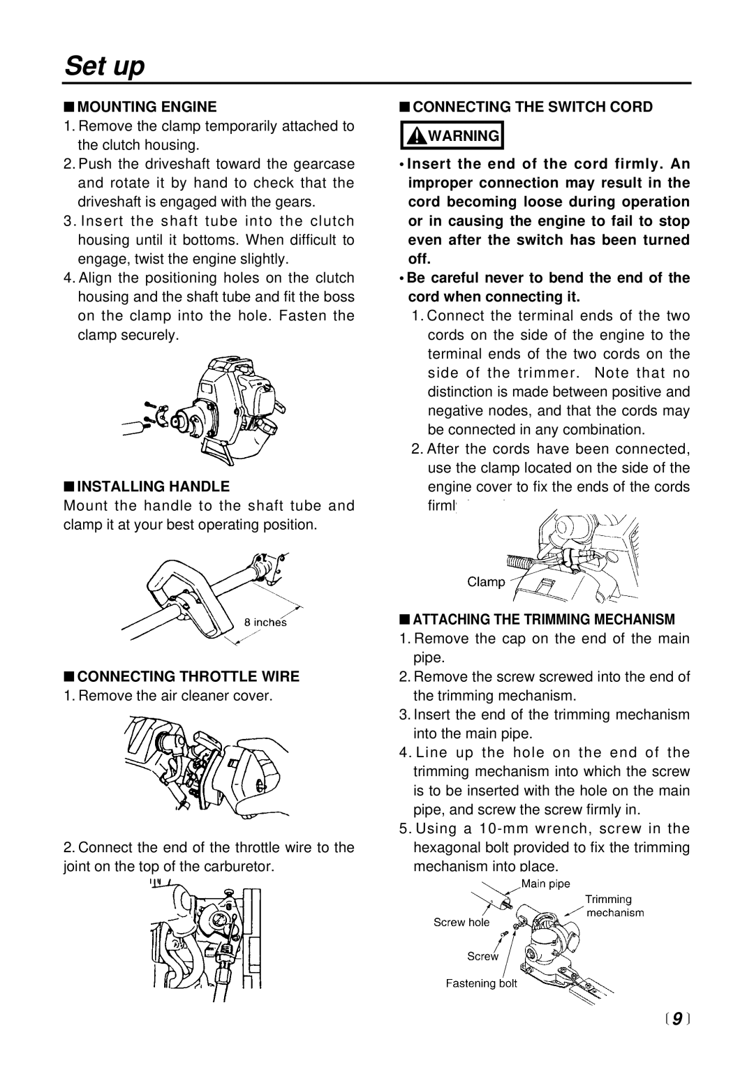 RedMax LRT2300 manual Set up 