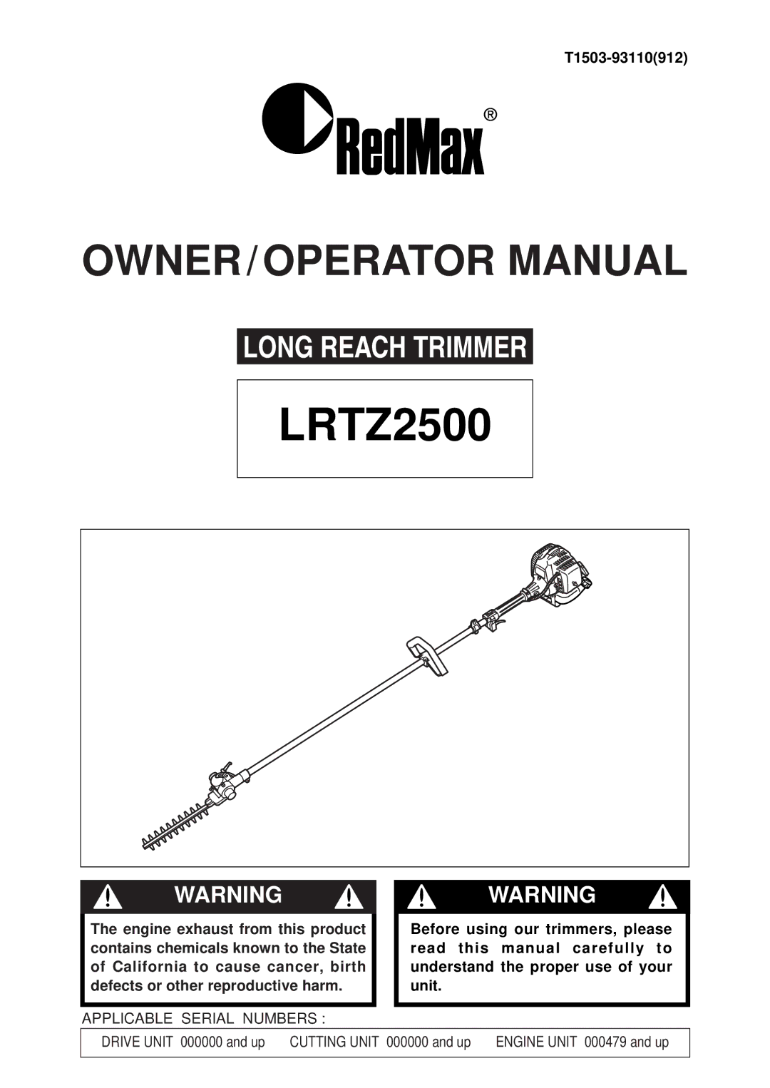 RedMax LRTZ2500 manual 