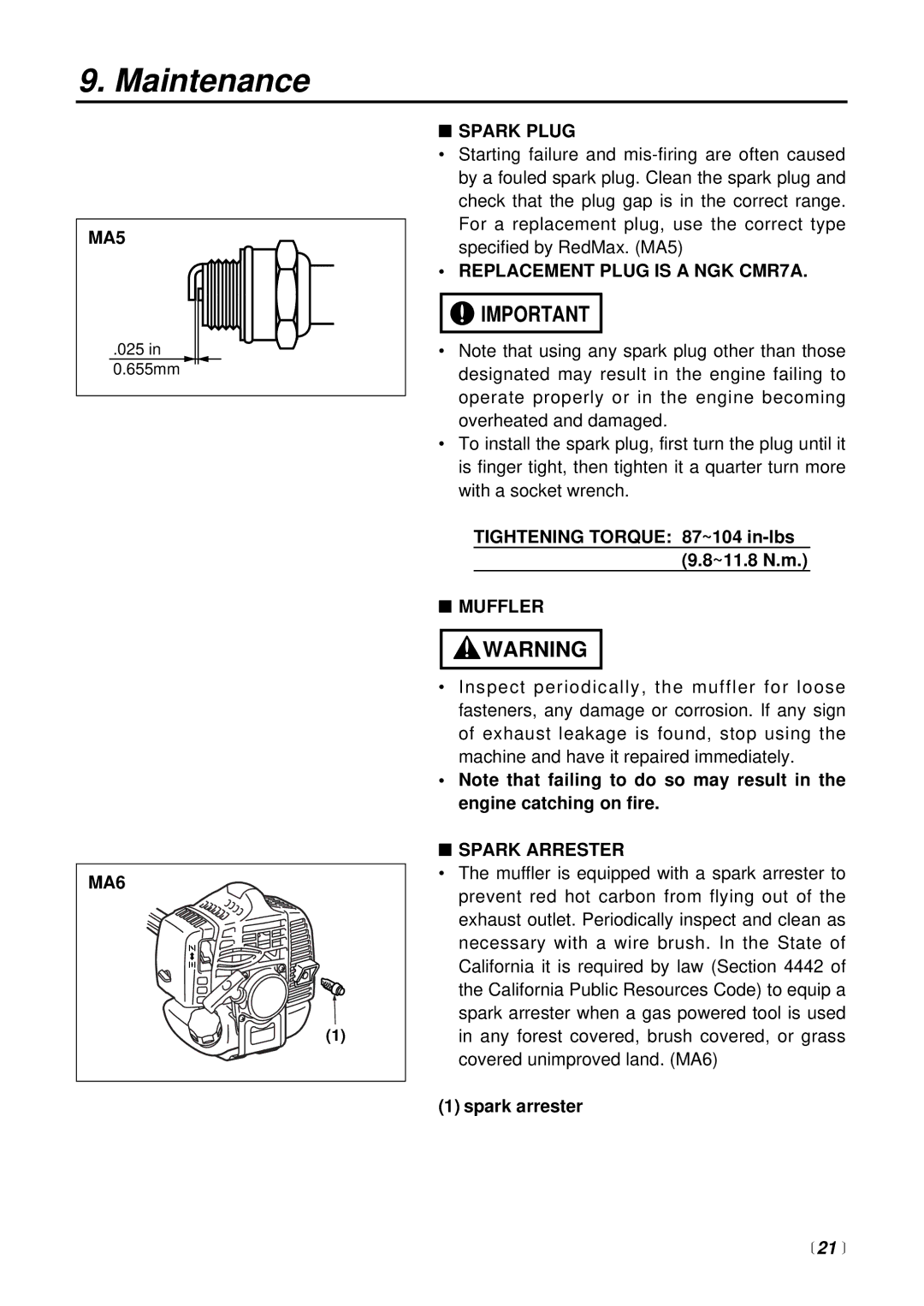 RedMax LRTZ2500 manual  21  