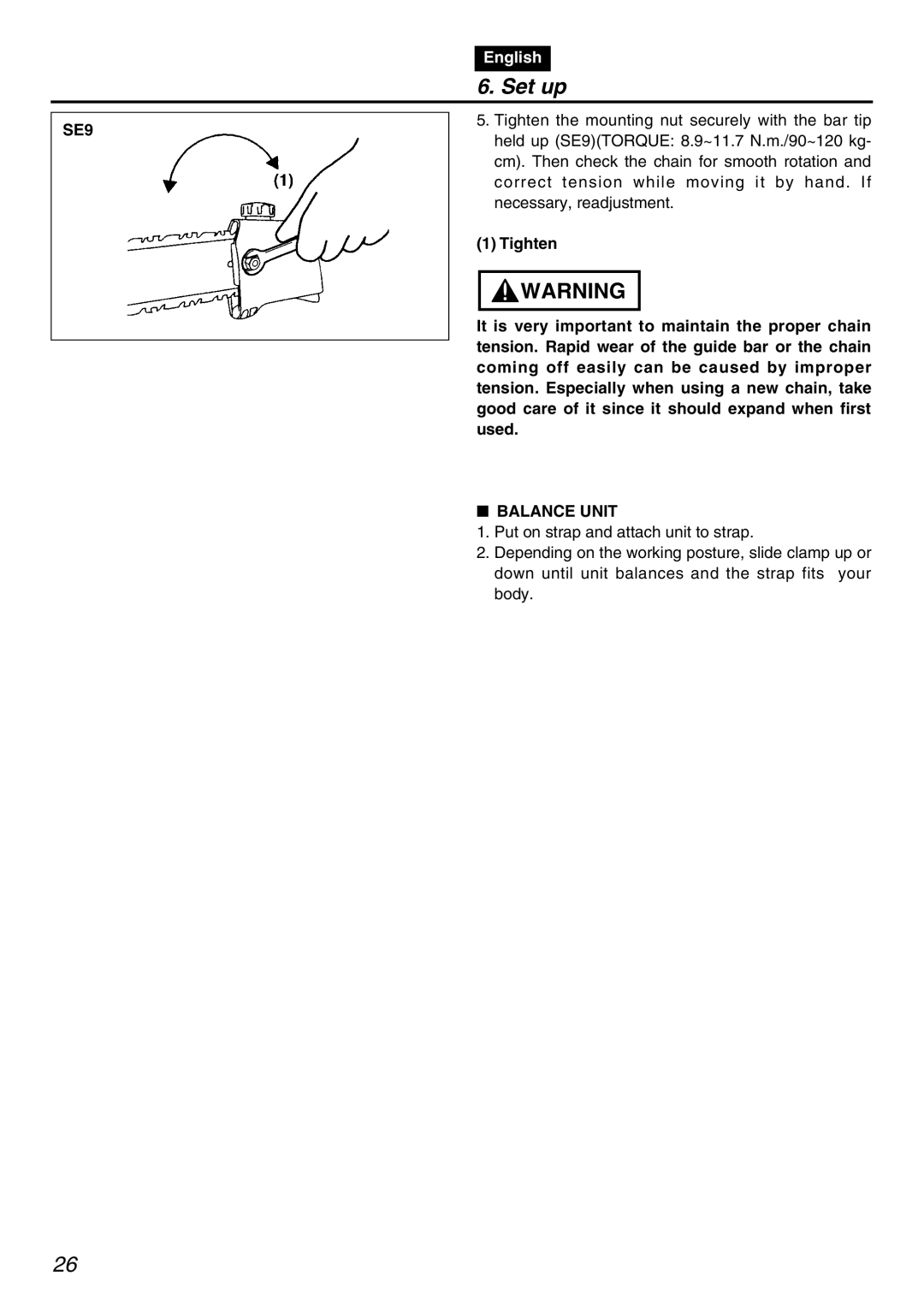 RedMax PSZ2401-CA manual SE9, Balance Unit 