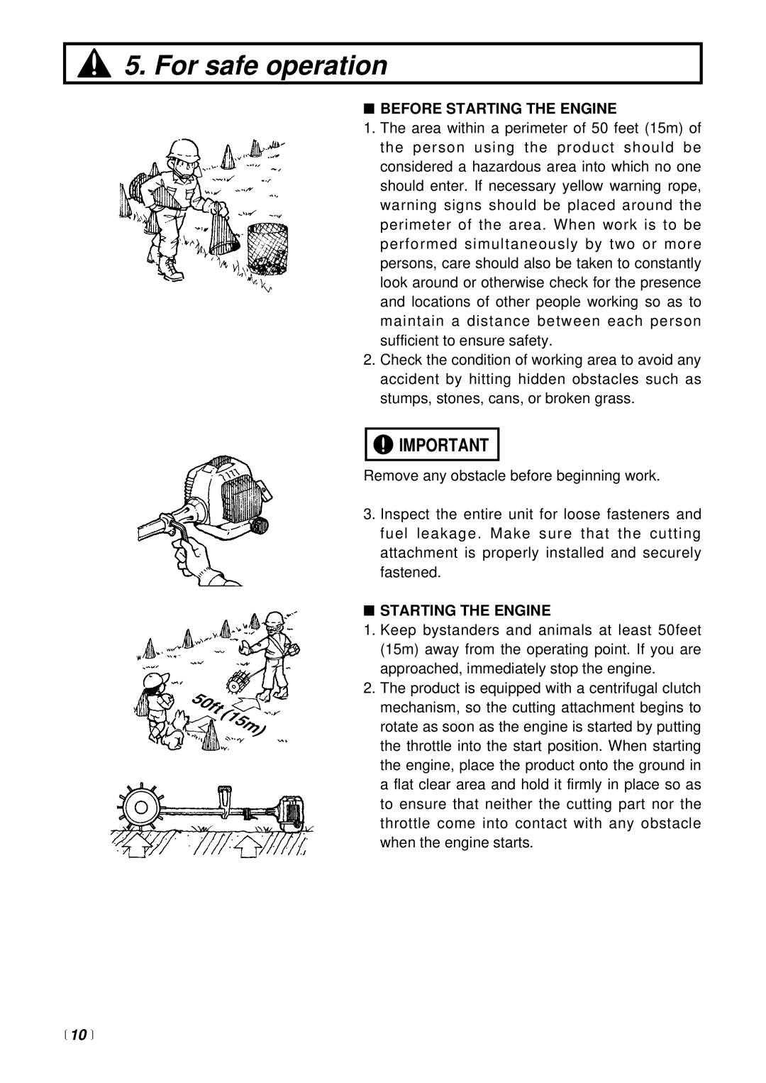 RedMax RMSZ2500 manual Before Starting the Engine 