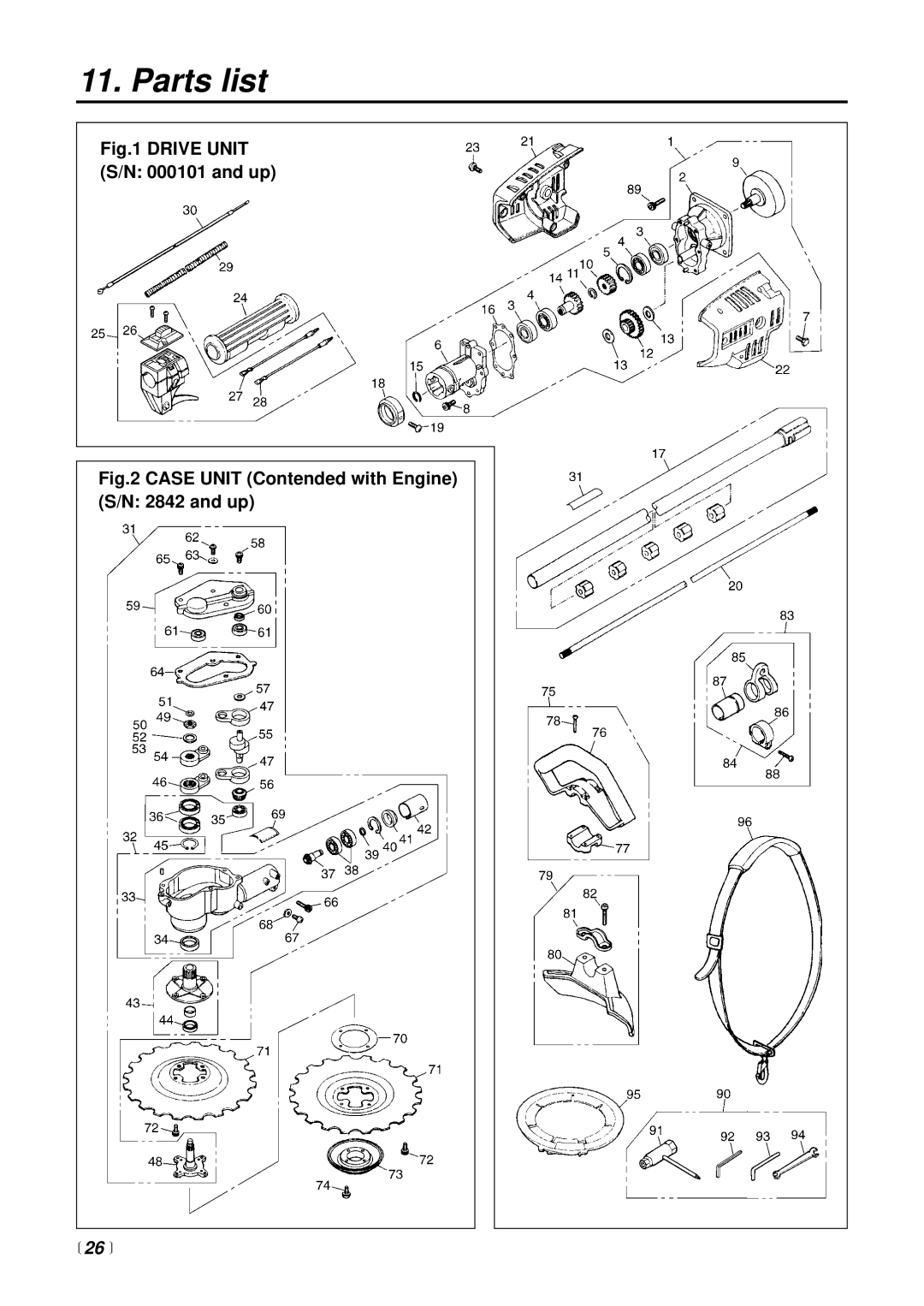 RedMax SGCZ2500S manual Drive Unit S/N 000101 and up,  26  