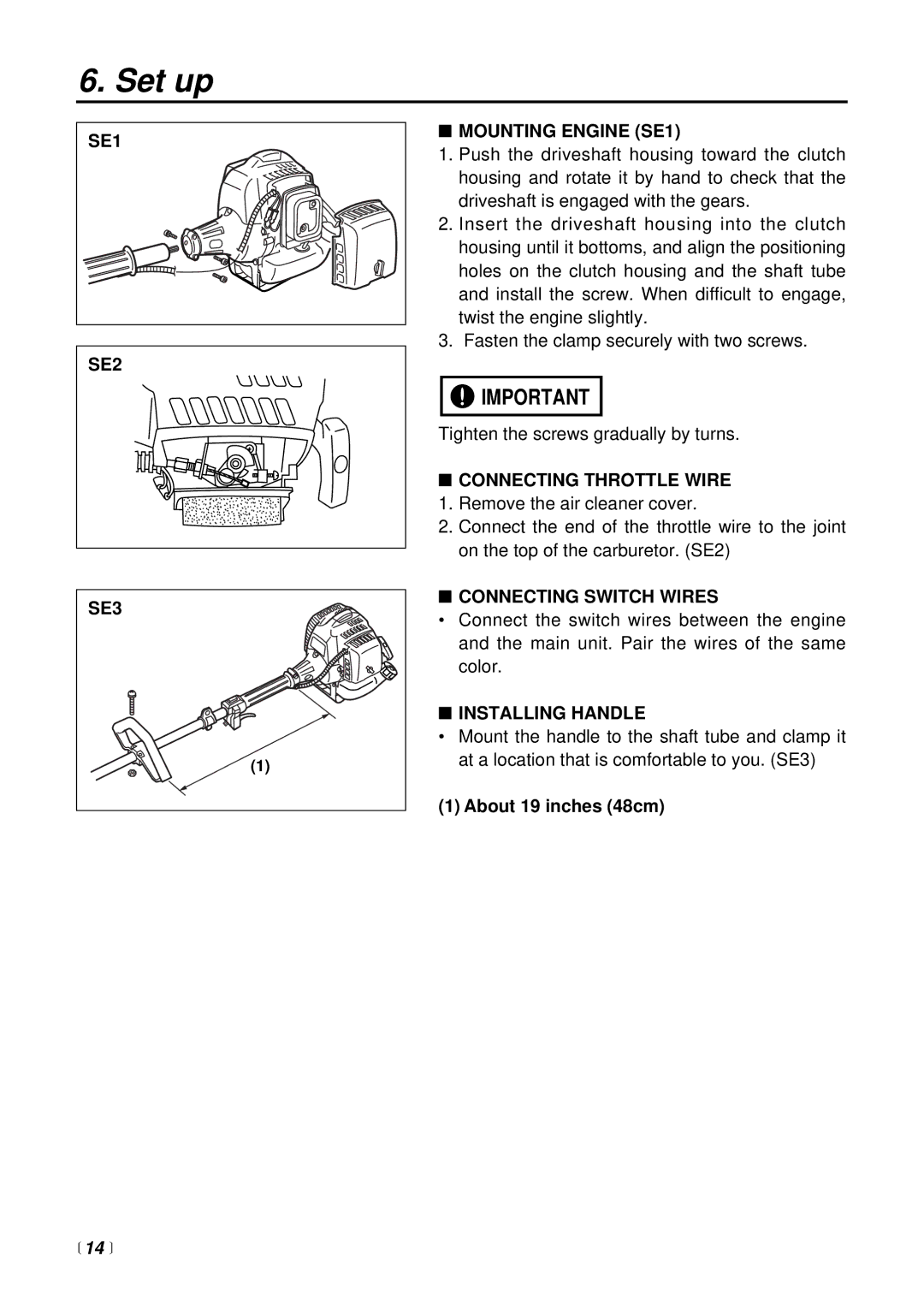 RedMax SRTZ2500 manual Set up,  14  