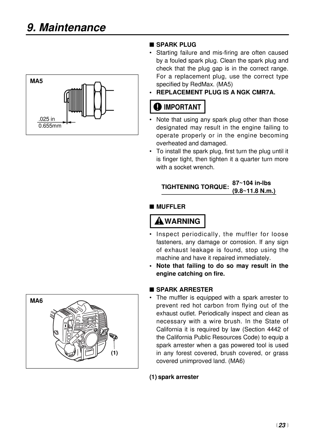 RedMax SRTZ2500 manual  23  