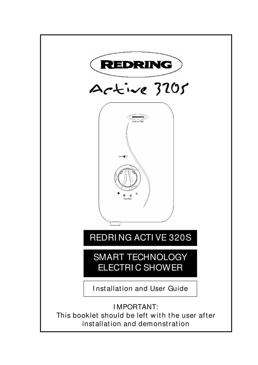 Redring manual Redring Active 320S Smart Technology Electric Shower 