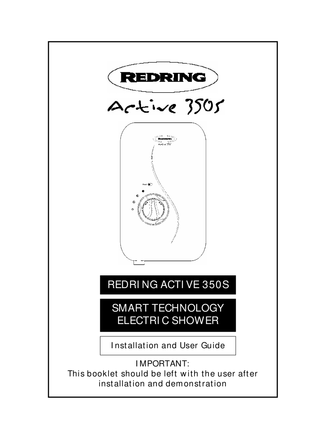 Redring manual Redring Active 350S Smart Technology Electric Shower 