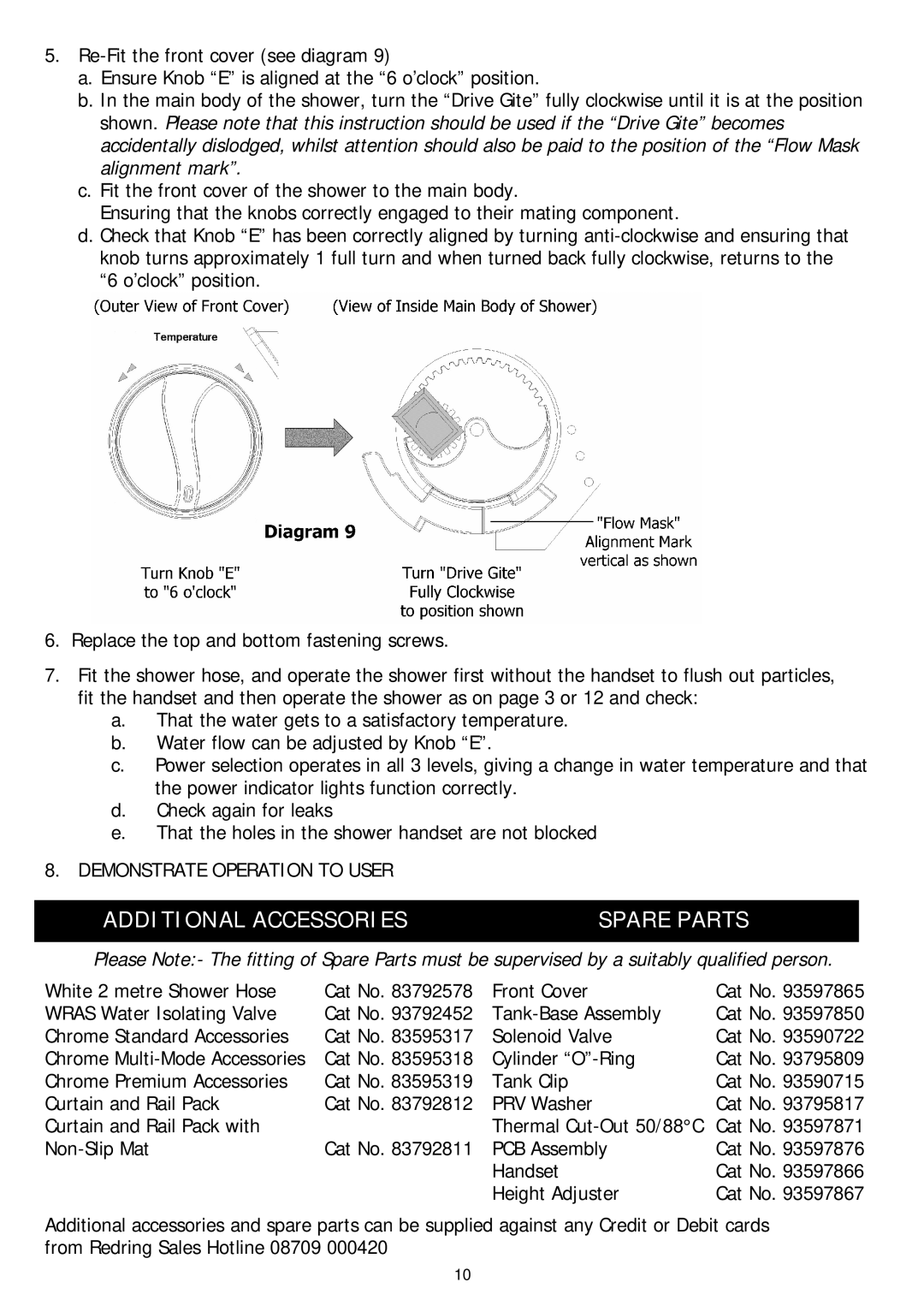 Redring 550S manual Additional Accessories Spare Parts 