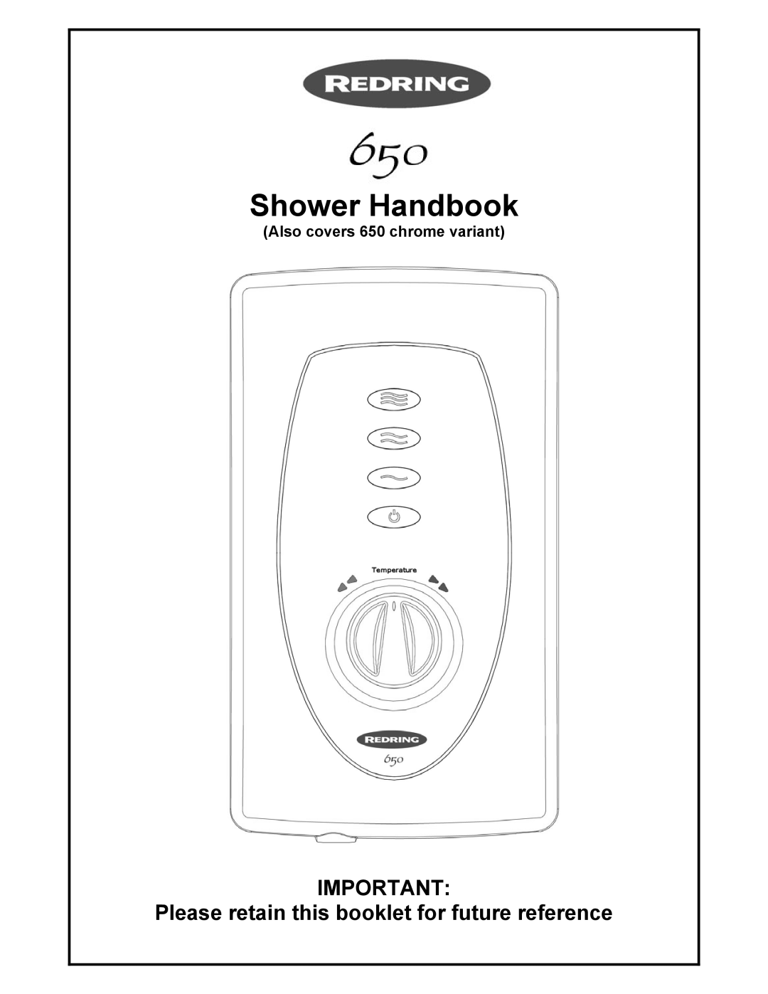 Redring 650 manual Shower Handbook 