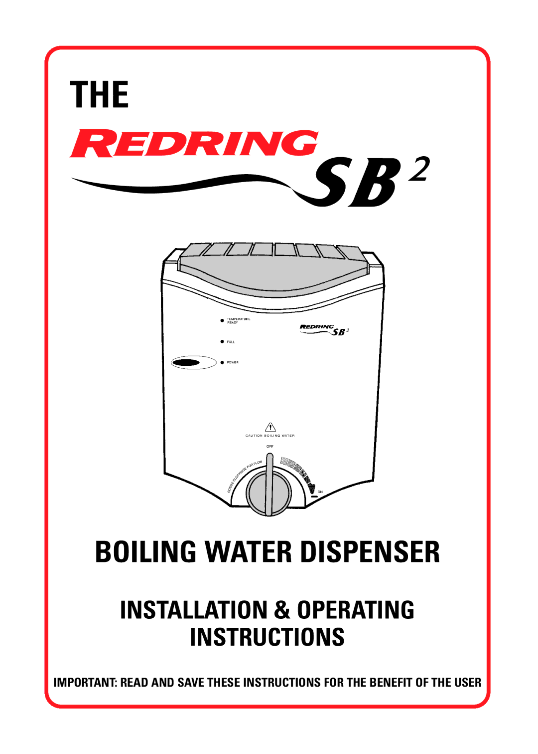 Redring CD-RW901SL operating instructions Boiling Water Dispenser 